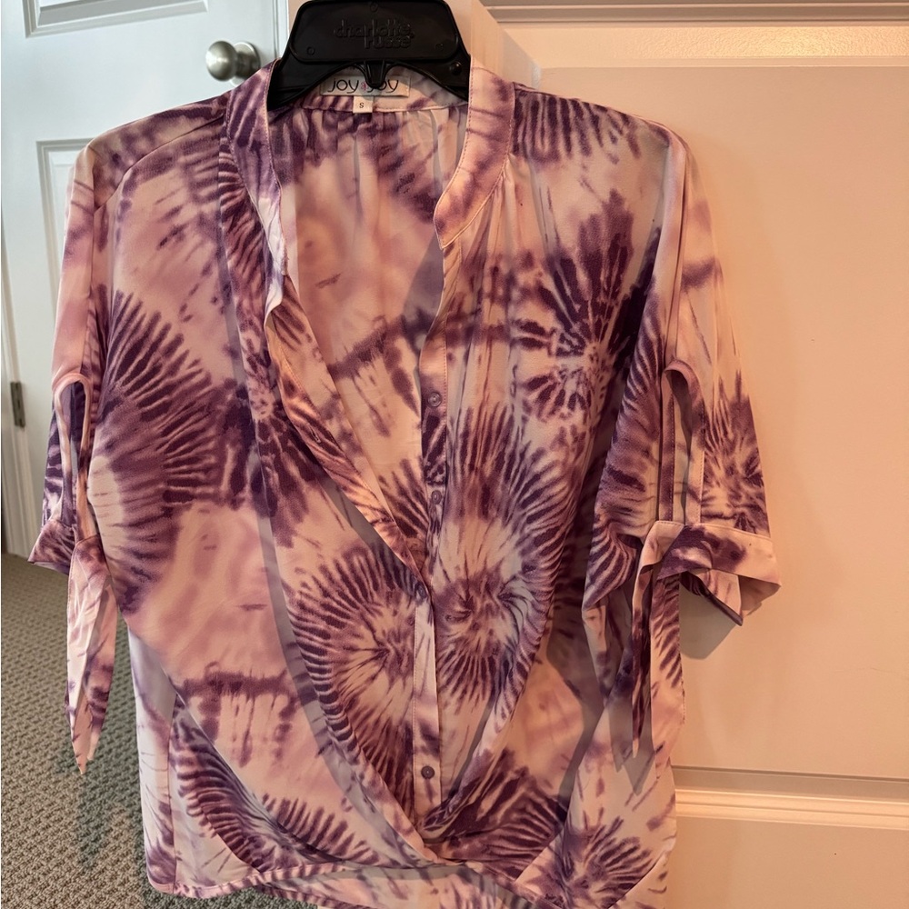 Joy Joy Purple Tie-Dye Blouse